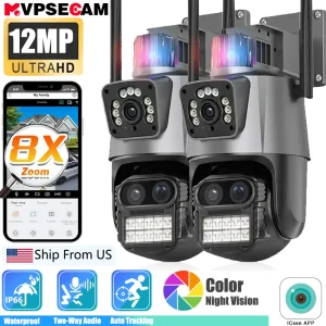 12MP WiFi Camera Outdoor 8X Zoom Security Camera