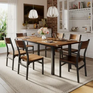7 Pc Dining Table, 63" Extendable with 6 Chairs